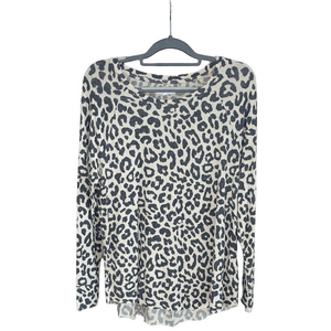 Grayson Threads Cream and Black Leopard Long Sleeve Top